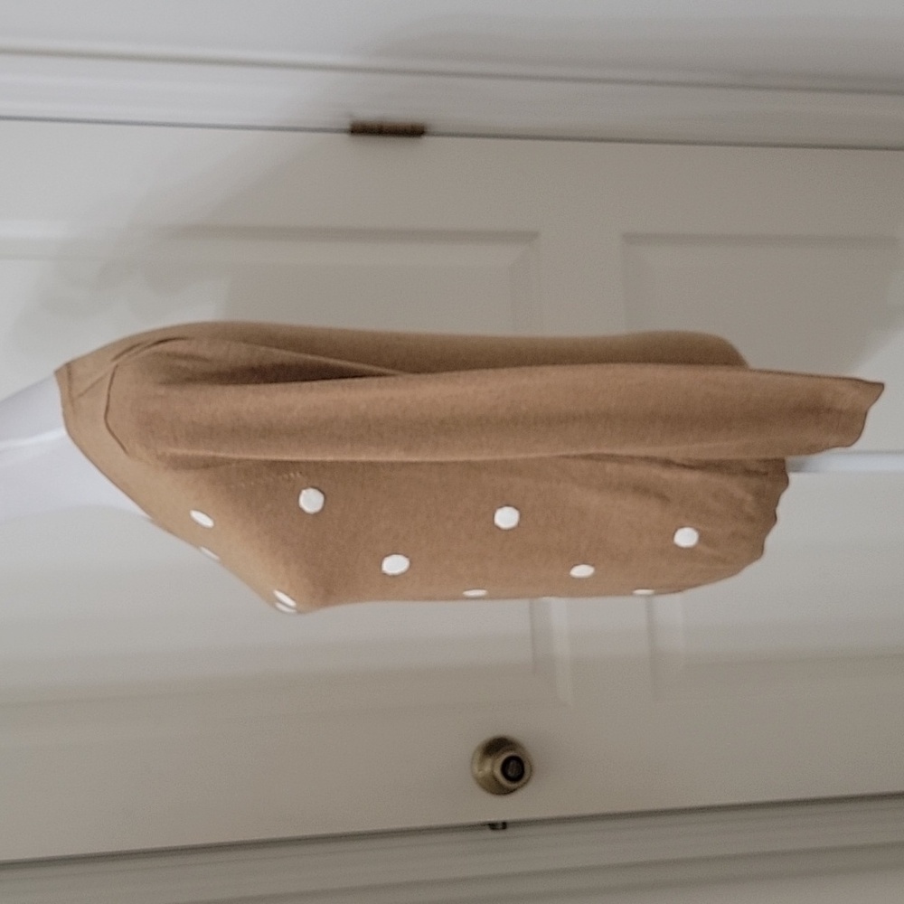 Banana Republic Size S Beige with White Polka Dot Long Sleeve Sweater, GUC - Picture 3 of 11